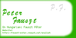 peter fauszt business card